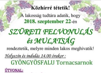 Szüreti felvonulás Gyöngyösfaluban