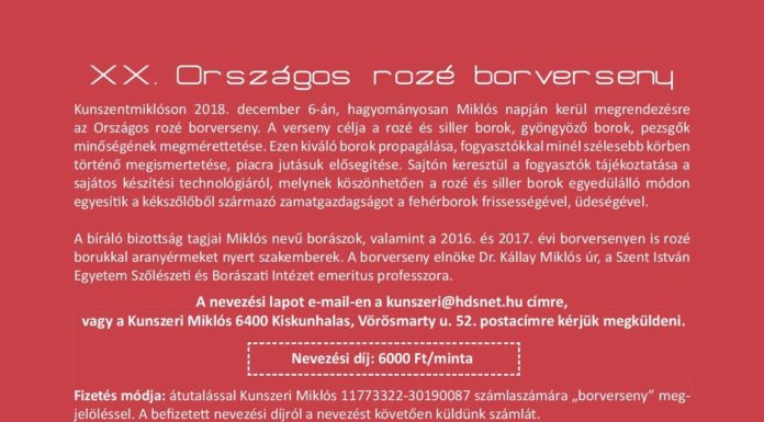 XX. Országos rozé borverseny
