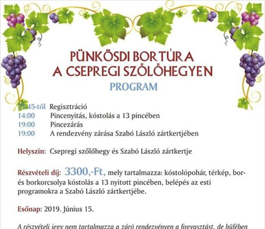Pünkösdi bortúra Csepregen 2019