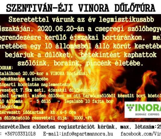 Szentiván-éji VINORA dűlőtúra