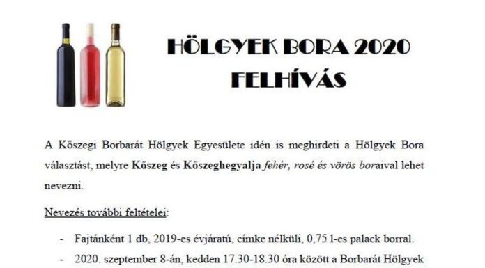 Hölgyek Bora felhívás 2020