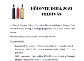 Hölgyek Bora felhívás 2021