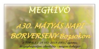 30. MÁTYÁS NAPI BORVERSENY Bozsokon