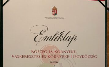 Elismerő oklevél a kőszegi termékleírás elkészítéséért