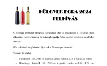 Hölgyek Bora felhívás 2024