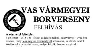 Vas Vármegyei Borverseny 2025 Felhívás