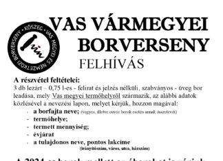 Vas Vármegyei Borverseny 2025 Felhívás